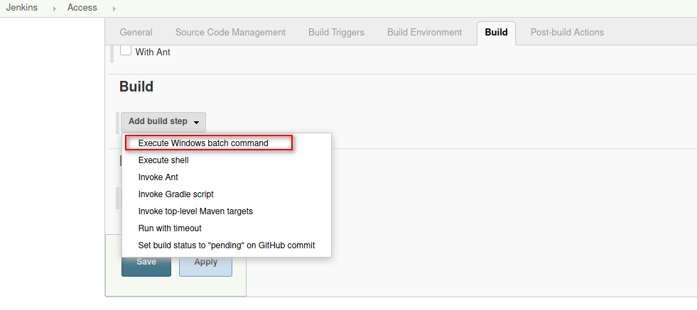 Jenkins Execute Windows Batch Command.